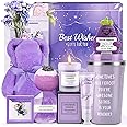 Gifts for Women, Birthday Gifts for Women, Gift Baskets for Women Best Friends Mom Her Sister Wife Girlfriend Coworker, Lavender Spa Gift Set with Emotional Support Eggplant Doll for Christmas Gifts