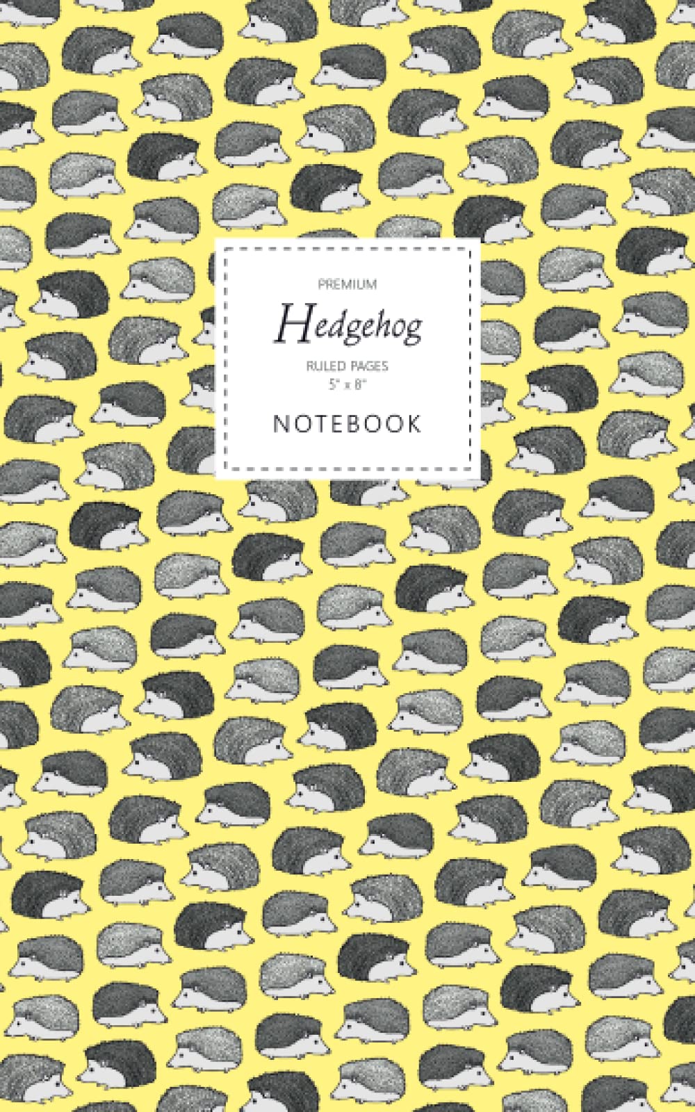 Hedgehog Notebook - Ruled Pages - 5x8 - Premium: (Yellow Edition) Fun notebook 96 ruled/lined pages (5x8 inches / 12.7x20.3cm / Junior Legal Pad / Nearly A5)