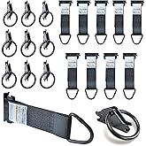 MorScan 10 Pack E-Track O-Rings & 10 Pack 2"x6" Rope Tie-Off Tie Down Anchors, Black 2" Diameter O/D Rings - 1,500 lb Working Load Limit, Secure Cargo in Trucks, Enclosed Trailers, Flatbeds, Vans