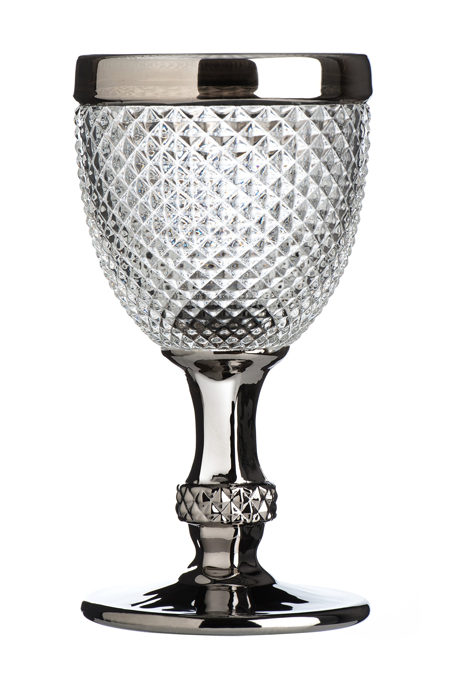 Premier Housewares Wine Glass, Silver, 9 x 9 x 17 cm