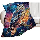 Owl Blanket Plush Cozy Forest Galaxy Throw Blankets for Girls Boys Women Men Flannel Fleece Ultra Soft Fuzzy Animal Party Blanket Gifts for Bed 50"X40"