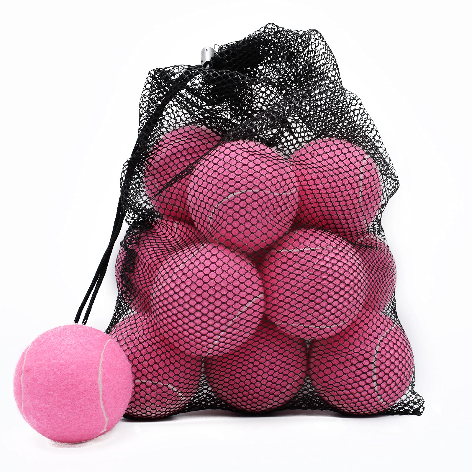 Photo 1 of Magicorange Tennis Balls, 12 Pack Advanced Training Tennis Balls Practice Balls, Come with Mesh Bag for Easy Transport, Good for Beginner Training Ball(Pink)