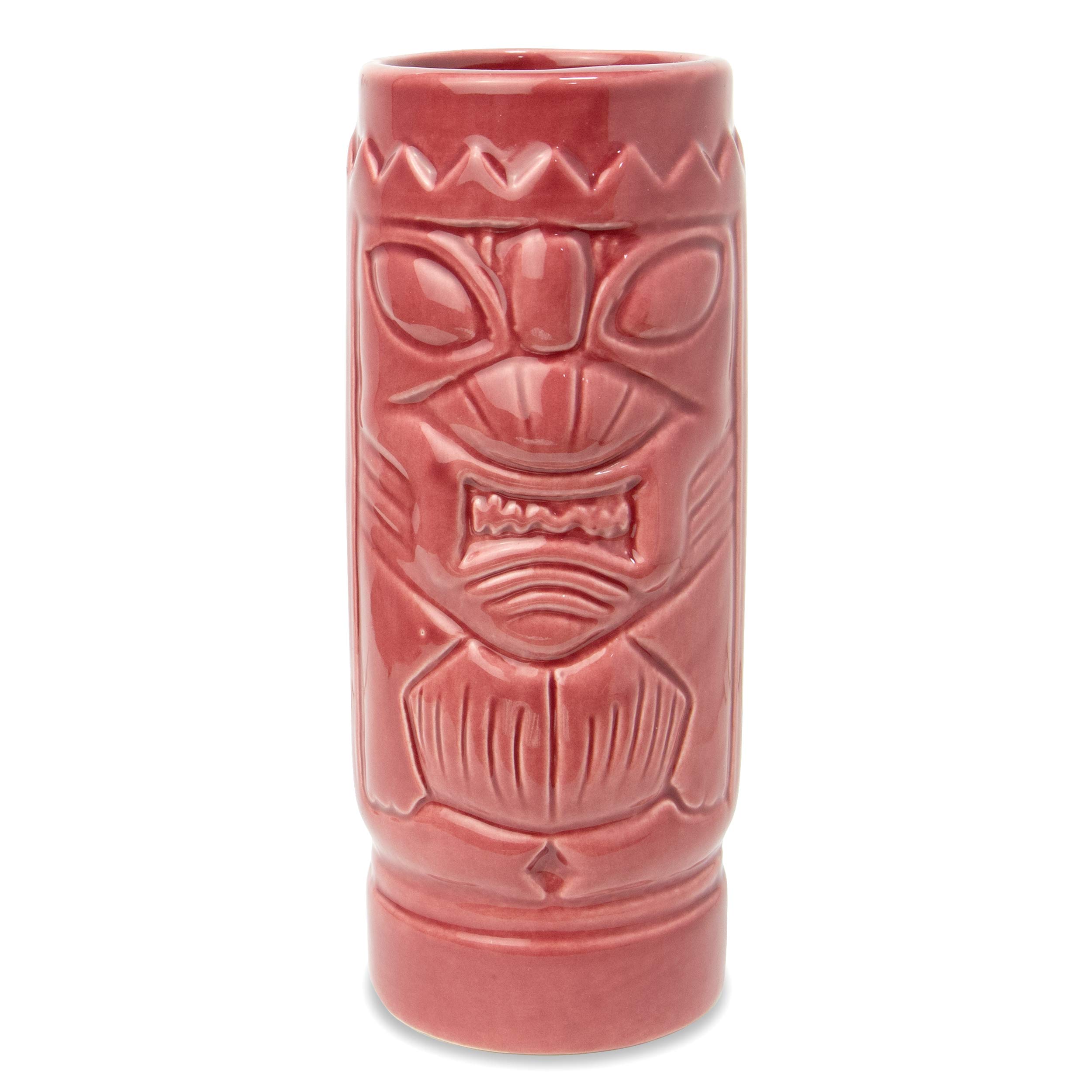 bar@drinkstuff Ceramic Pink Tiki Mug 10.5oz / 300ml - Ceramic Hawaiian Cocktail Mug, Tiki Cocktails, Tiki Cups