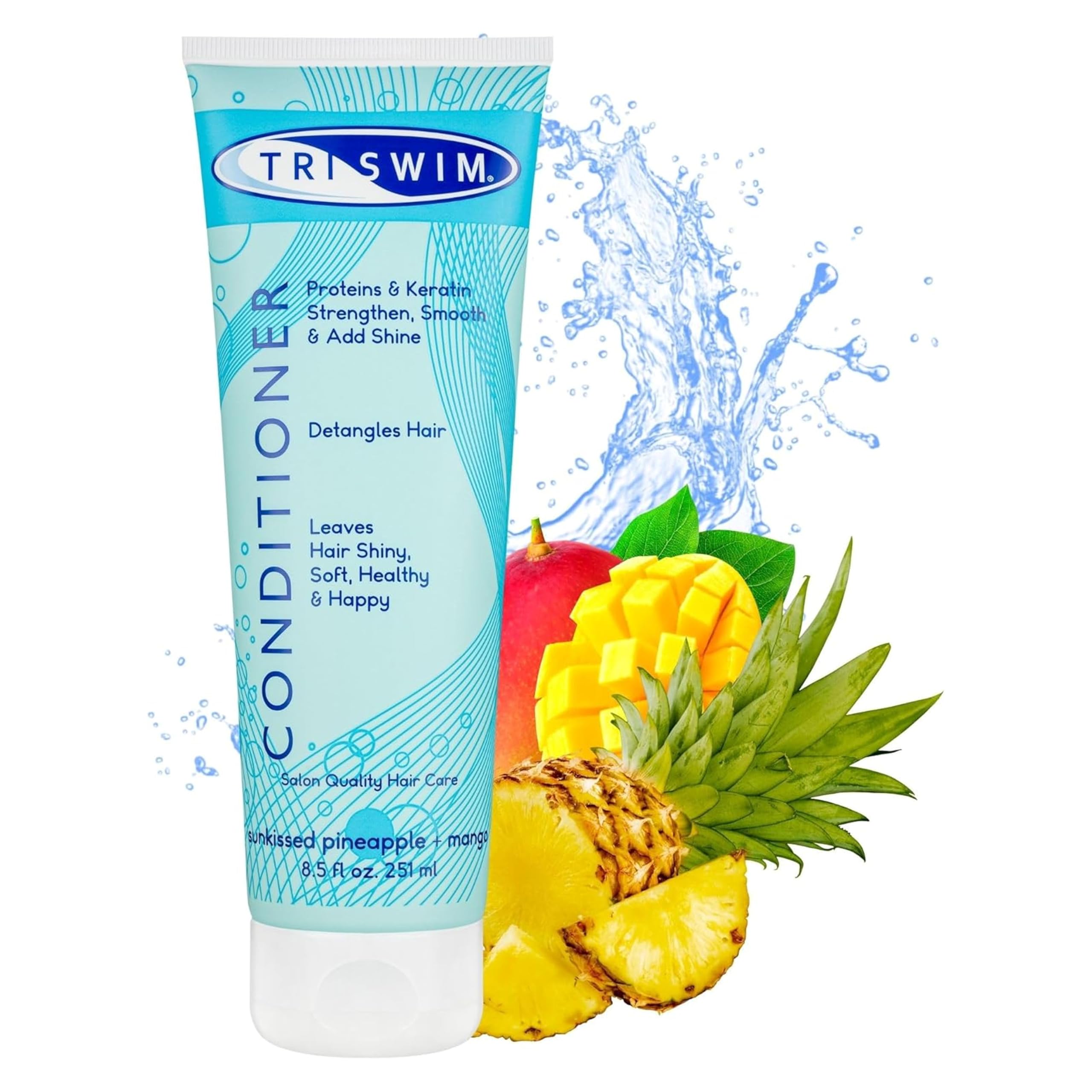 TRISWIM Swimmers Hair Conditioner | After Swim Care | Moisturising Detangling Regenerating Vegan Conditioner For Swimmers (251ml) — image 1