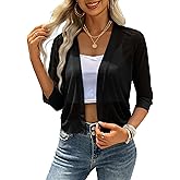CPOKRTWSO Women's Cardigan Summer Lightweight Casual Short Sleeve Sheer Cardigans for Women Open Front Cover Ups(S-XL)