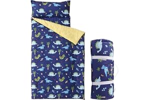 Bunnikins & Clover Toddler Nap Mat with Removable Pillow, Nap Mats for Preschool, Easy Clean Toddler Nap Pad for Kindergarten, Kids Sleeping Bag for Travel Camping