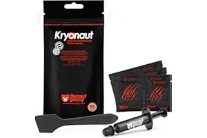 Thermal Grizzly Kryonaut - 1 Gram - Extremly High Performance Thermal Paste + 20 Cleaning Wipes 10 Wet & 10 Dry - for Demandi