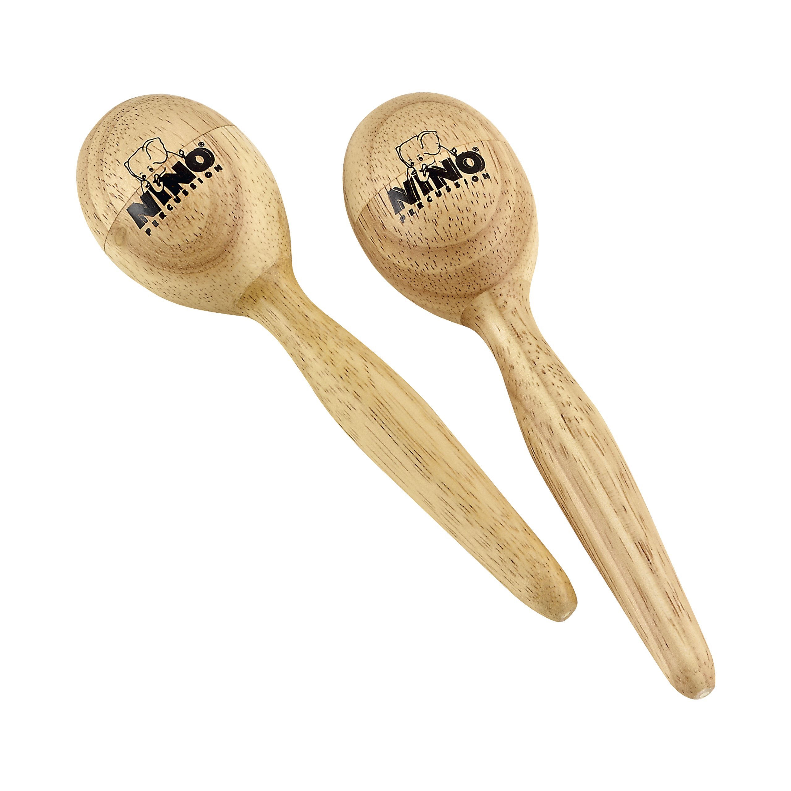 Nino Percussion Wood Egg Maracas - 1 Pair Small Rattles for Children from 3 Years - Musical Instrument - Siam Oak, Natural (NINO565)