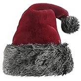 TWSANTAMAS Personalized Santa Hat - Super Soft Plush Christmas Hat for Adults, Unisex Holiday Party Gift