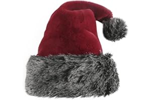 TWSANTAMAS Personalized Santa Hat - Super Soft Plush Christmas Hat for Adults, Unisex Holiday Party Gift