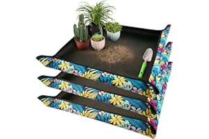HNXTYAOB 3 PCS 29.5"x 29.5" Waterproof Repotting Mat for Plant Transplanting and Mess Control
