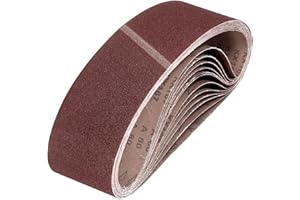HARFINGTON 3 x 24 Inch Sanding Belts, 10 Pcs 80 Grits Aluminum Oxide Abrasive Belt Sander File Belt for Woodworking, Metal Po