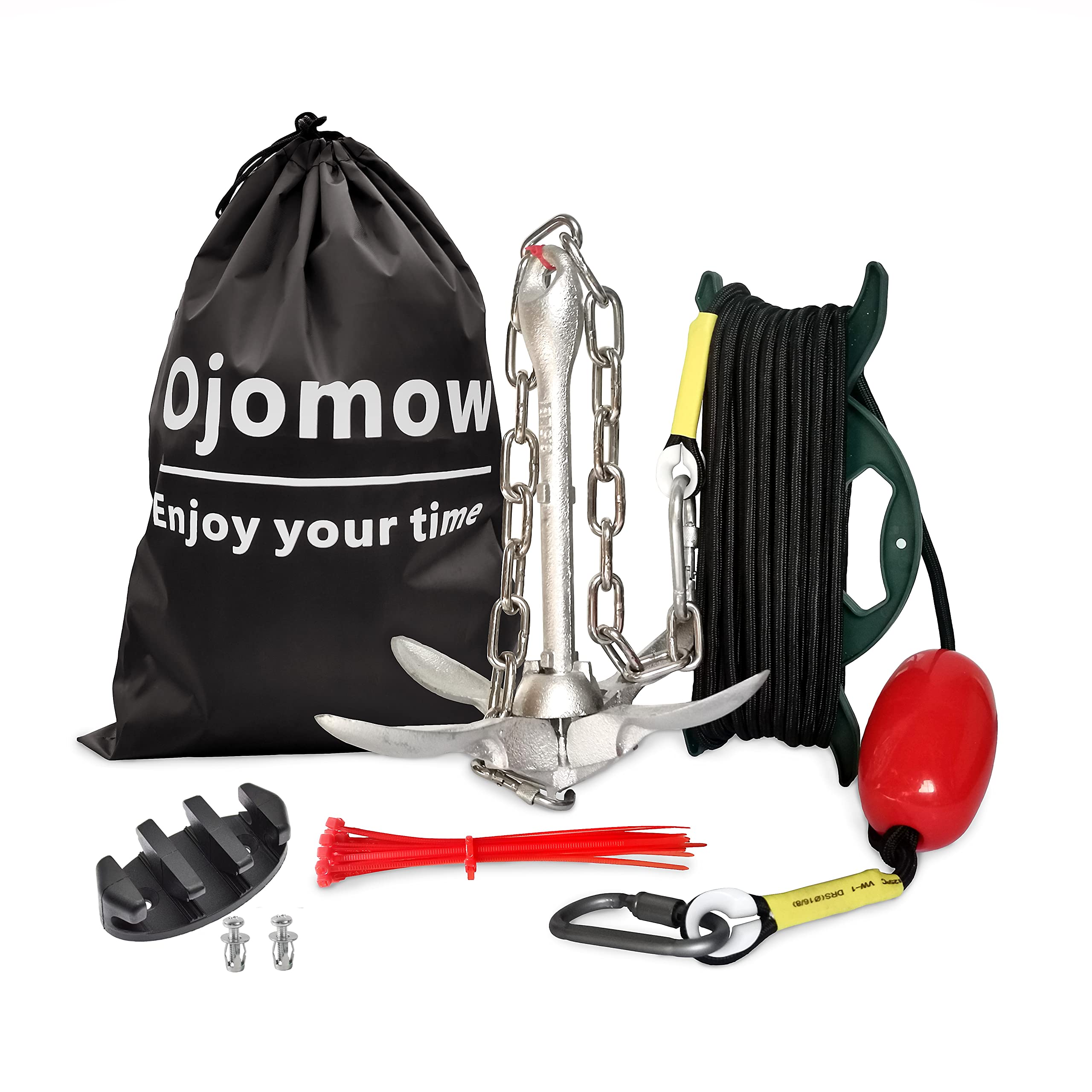 Photo 1 of (incomplete item) Ojomow Anchor Kit for Kayak and Jet Ski, 3.5lb Boat Anchor with 50FT Rope and Stainless Steel Chain for Kayak
