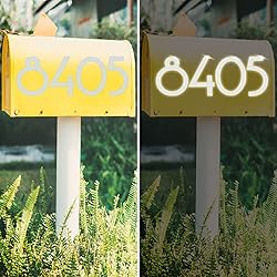 6 Sets 3 inch White Reflective Mailbox Numbers