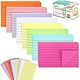 400PCS Colored Index Cards - 8 Colours 8 Sets 5"x3" One Side Lined One Side Blank - Revision/Record/Flash Note/Study Cards/Memo Scratch Pads/To Do List for Office School Home PAP06MX400
