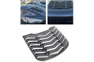 ECOTRIC Rear Window Scoop Louvers Windshield Compatible with 2015-2023 Mustang Rear Sun Shade Cover GT Lambo Style - Carbon F