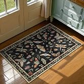 Lahome Insect Washable Rug 2x3, Bug Entryway Rug Door Mat Indoor Entrance | Soft Low-Pile Vintage Botanical Non-Slip Small Carpet for Kitchen, Bathroom, Dorm Pet Spaces, Black
