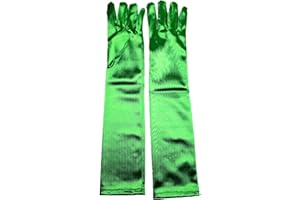 Aslana 14"-15" Elbow Long Satin Gloves for 4-9 yrs Girls Kids Flower Girls Princess Cosplay