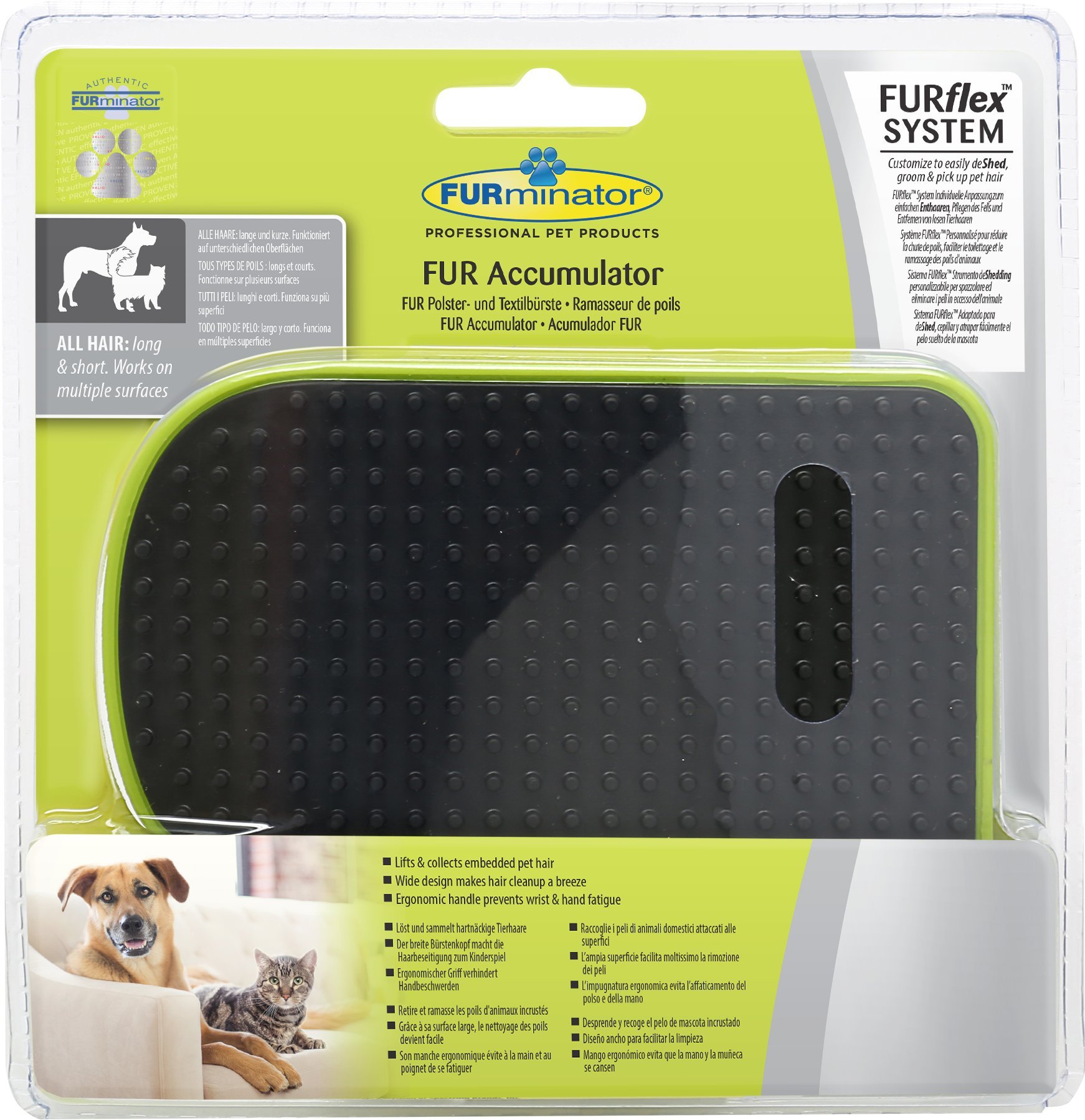 FURminator Pet Hair Remover Accumulator Head FURflex, to Remove Pet Hair from Your Home and Car