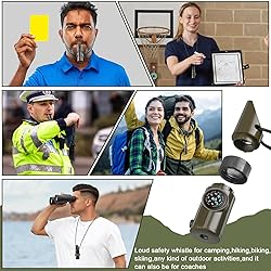 Foilswirl 12 Pcs Emergency Safety Whistle 7 in 1