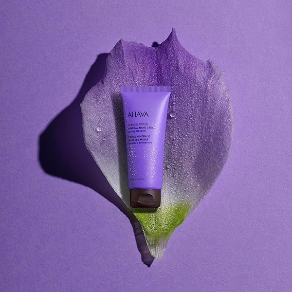 AHAVA DEAD SEA WATER MINERAL HAND CREAM, SPRING BLOSSOM – HAND MOISTURIZER FOR DRY CRACKED HANDS, LIGHT & FAST ABSORBING, ENRICHED WITH EXLUSIVE OSMOTER, WITCH HAZEL & ALLANTOIN, 3.4 FL.OZ