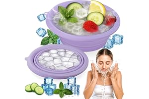 Face Bowl for Ice with Built-in Icetray, Collapsible Silicone Face Ice Bath Bowl, Facial Plunge Bowl for Skin Tightening, Acn
