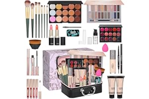 VENSHUN Makeup Kit Full Multi-Purpose Beauty Set Festive Gift Box - Highly Pigmented Palette Combination Lips Facial Brows Eye Makeup Brush for Essential Starter - Full Makeup Kit for Women