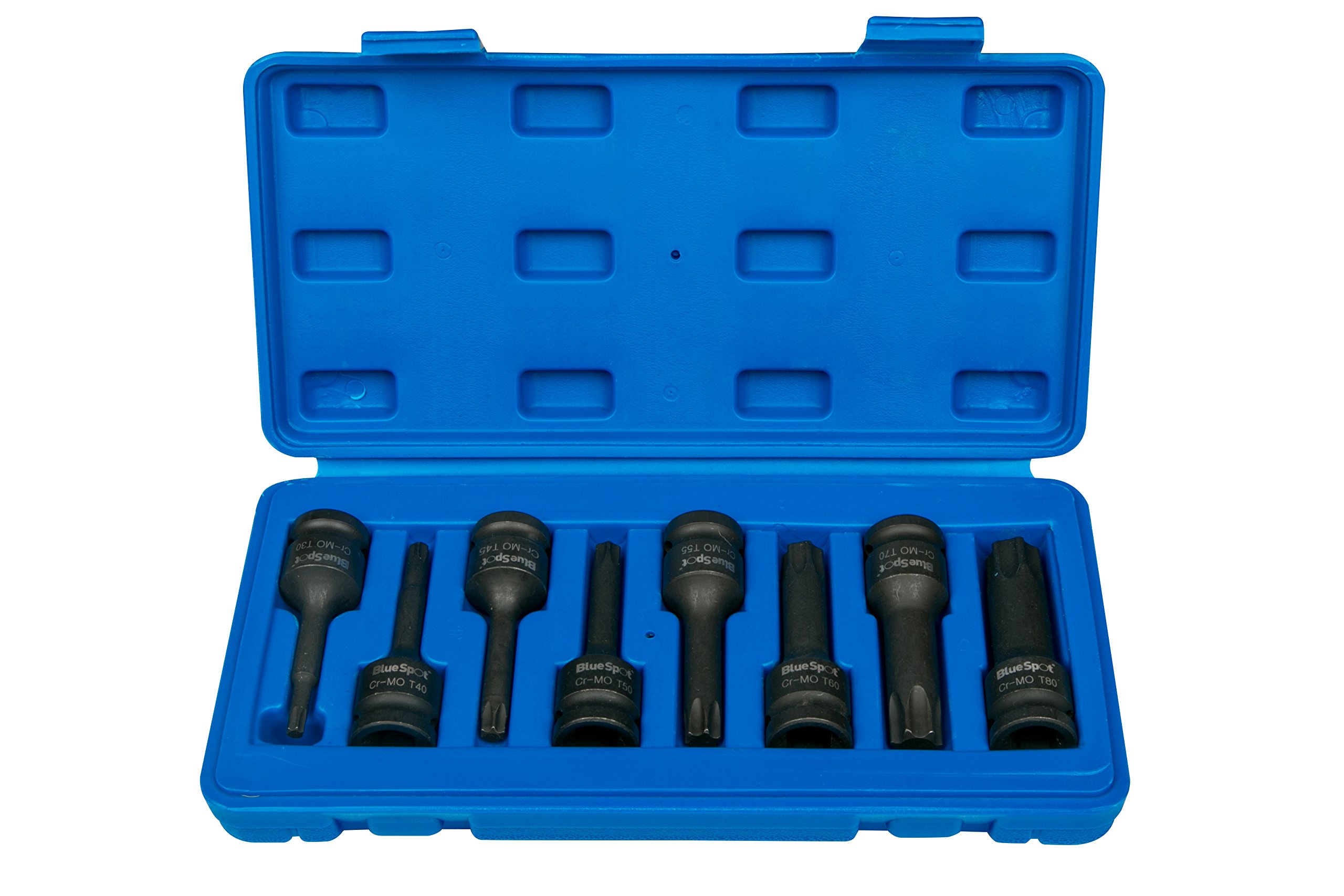 Blue Spot Tools 01506 Impact Torx Sockets, Black, 1/2-Inch, Set of 8 Piece