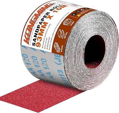 KONGMING Sandpaper Roll 10m x 93mm Grit 120 Aluminum Oxide Abrasive