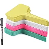 100 Pcs Plant Labels with a Gel Pen, T-Type Waterproof Nursery Garden Markers Plastic Plant Tags, Multicolor, 6 x 10cm