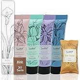 Travel Well Hotel Toiletry Kit Bulk - Individually Wrapped Guest Bathroom Essentials - Shampoo Conditioner Set & Travel Toiletries - Soap Bars & Dental Kits - 180-Piece Set, Mint Scent