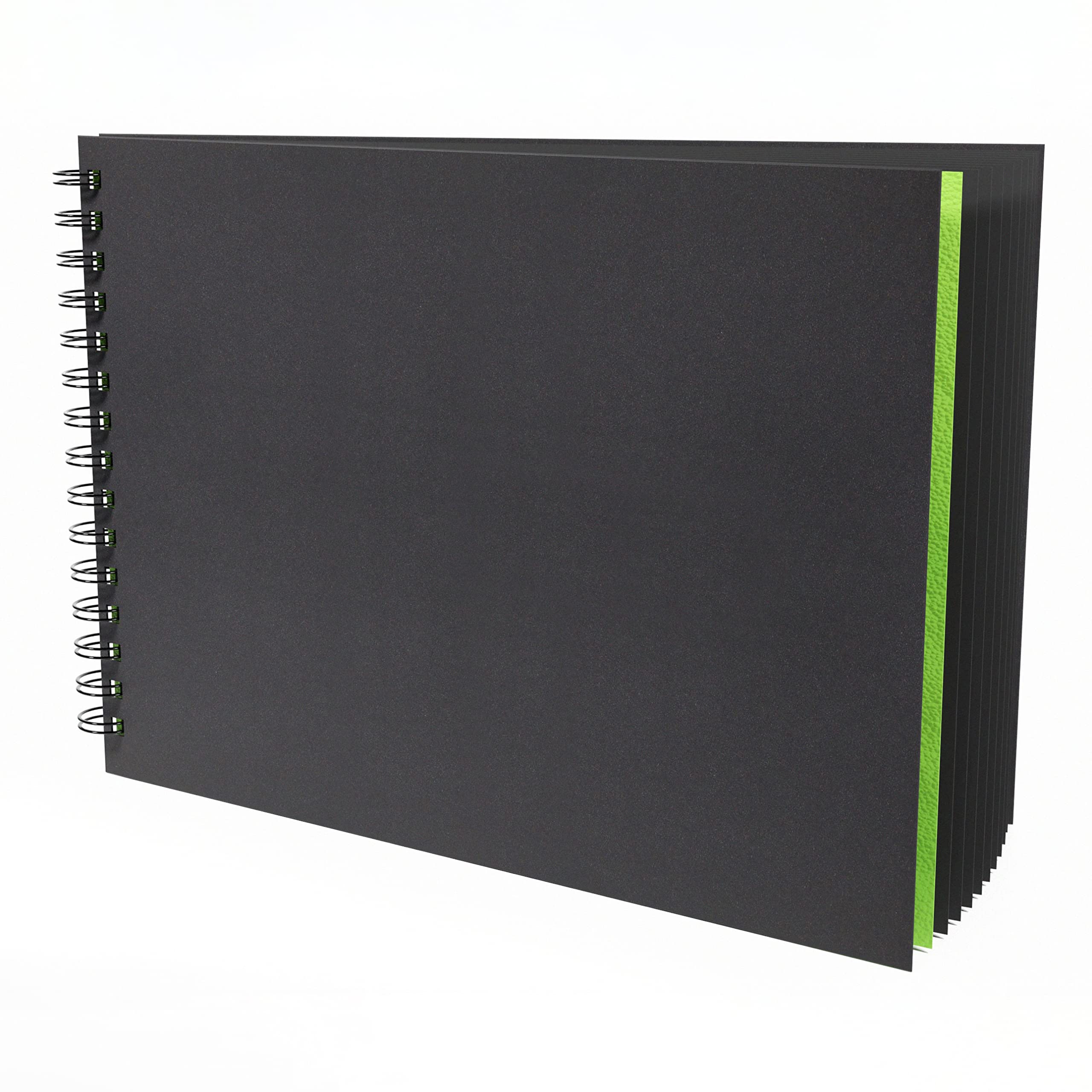Artgecko Black Toned Sketch Book A4 Landscape - 80 Pages (40 Sheets) 200gsm Card
