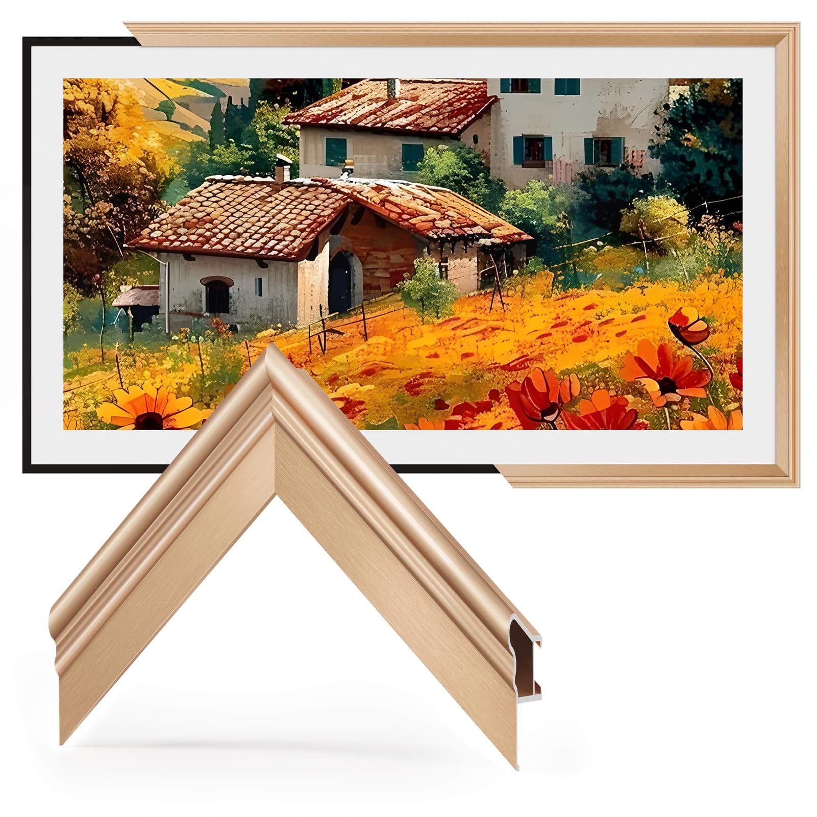 Photo 1 of VueFrame TV Frames 55" Deco Only for Samsung The Frame TVs, Alloy Bezel Modern & Minimalist Styles, Easy Installation, Interchangeable Bezels for Home Decor (Fits 2021-2025 Frame TVs)