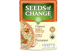 Seeds of Change organic quinoa and brown rice with garlic flavour, 240g Pouch (Pack of 1)