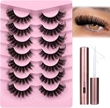 JIMIRE D Curl 20mm Russian Strip Lashes With Lash Glue 7 Pairs Pack