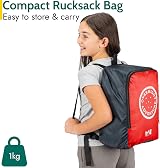 Trail Outdoor Sleeping Bag Kids Mummy 3 Season with Rucksack Red view 6
