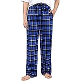IHU Cotton Boys Pajama Pants Soft Flannel Woven Kids PJ Lounge Bottoms Buffalo Plaid Sleepwear with Drawstring and Pockets