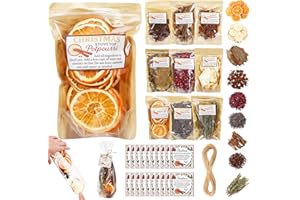 Loopeer 9 Pack Potpourri Simmer Kit 645g DIY Christmas Stovetop Potpourri with Card Transparent Bag Tag Xmas Scent Winter Stovetop Simmering Ingredients for Home Fragrance Housewarming Hostess Gift
