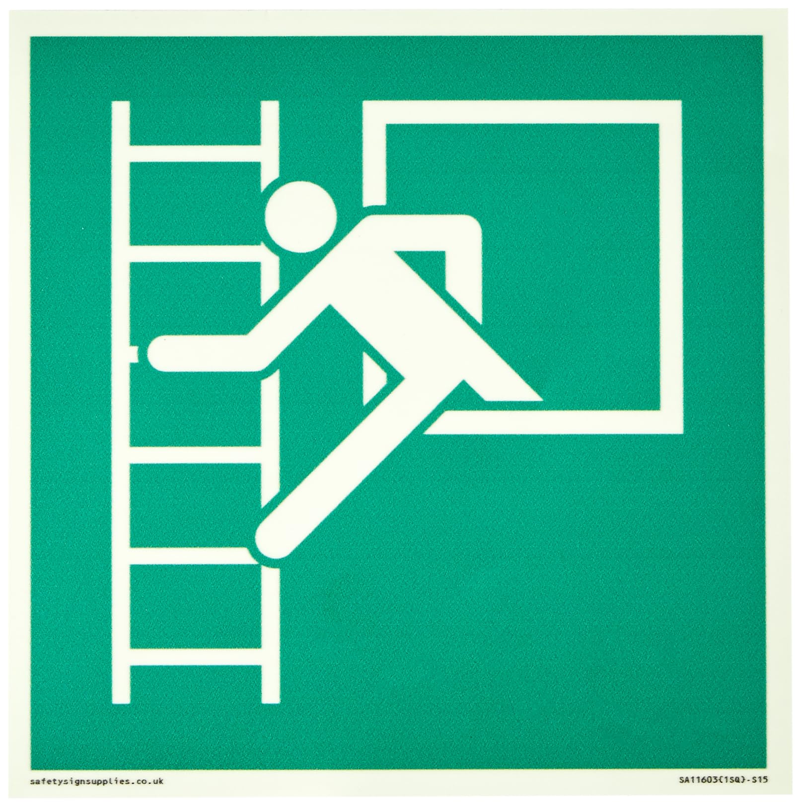 E016 safe condition emergency window escape ladder Sign - 150x150mm - S15