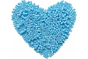 Yowamho 1000Pcs Beads Fuse Beads - 5mm Light Blue Melting Beads for Crafts, Hama beads Bulk Refill Kit.