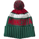 vkawesr City Beanie Knit Hat with Pom Winter Cuffed Cap Sport Fans Gift for Men Women