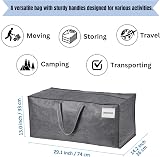 VENO 4 Pack Moving Bags Heavy-Duty Extra Large with Backpack Straps Gray view 6