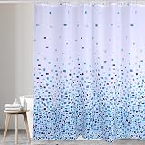 VIROSA Mosaic Blue Shower Curtain 180x180 cm Water Repellent Polyester
