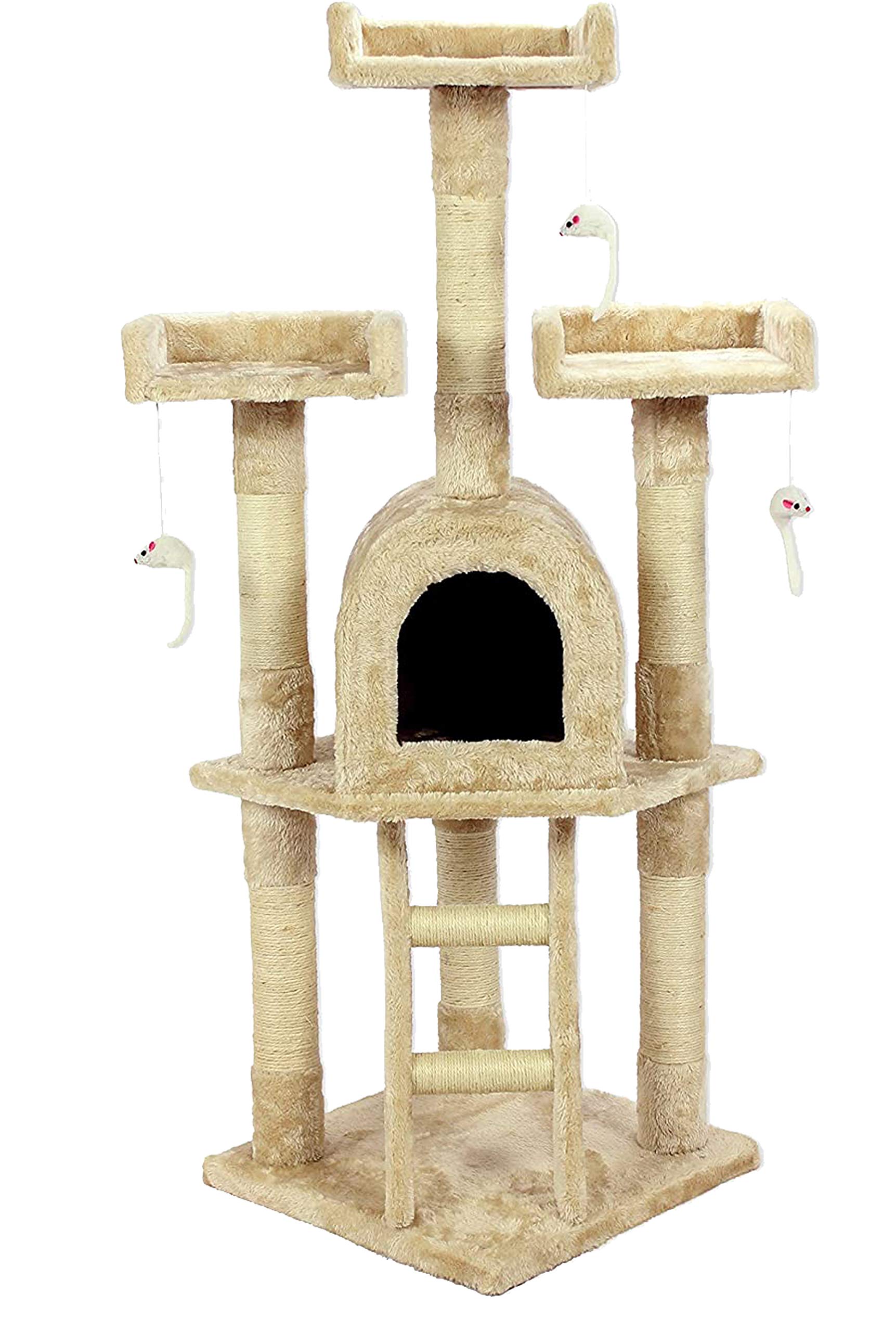 CA&T Ultimate Three Tower Rest Play and Scratch Tree