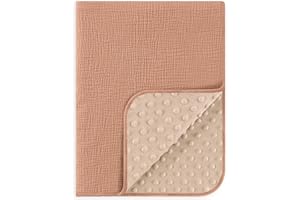 Susurration Baby Blanket 30x40inch Soft Fluffy Crib Blankets with Muslin Cotton Front and Dotted Fleece Back Receiving Blanke