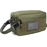 Lemubeane Tactical Toiletry Bag for Men Dry Wet Separate Dopp Kit Travel Hygiene Bag EDC Utility Tool Molle Pouch Mens Shaving Kit Travel shower Bags (OD Green)