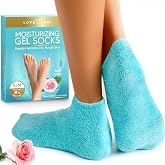 Love Lori Moisturizing Gel Socks for Women - Dry Cracked Feet, S/M | Gel-lined socks for dry, cracked feet - infused with Vitamin E &amp; Jojoba Oil; wear 20 minutes for softer, smoother skin