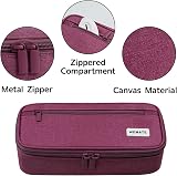 WEMATE Large Pencil Case 9 x 4.3 x 2.4in 5 Compartments Canvas Purple Red view 3