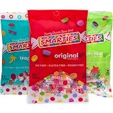 Smarties Candy Triple Variety Pack Rolls - Gluten Free Vegan Assorted Flavors, Tropical &amp; X-Treme Sour Candy - Family Owned Company Since 1949 - Perfect Halloween Treat, Candy Bags - 5 oz (Pack of 3)