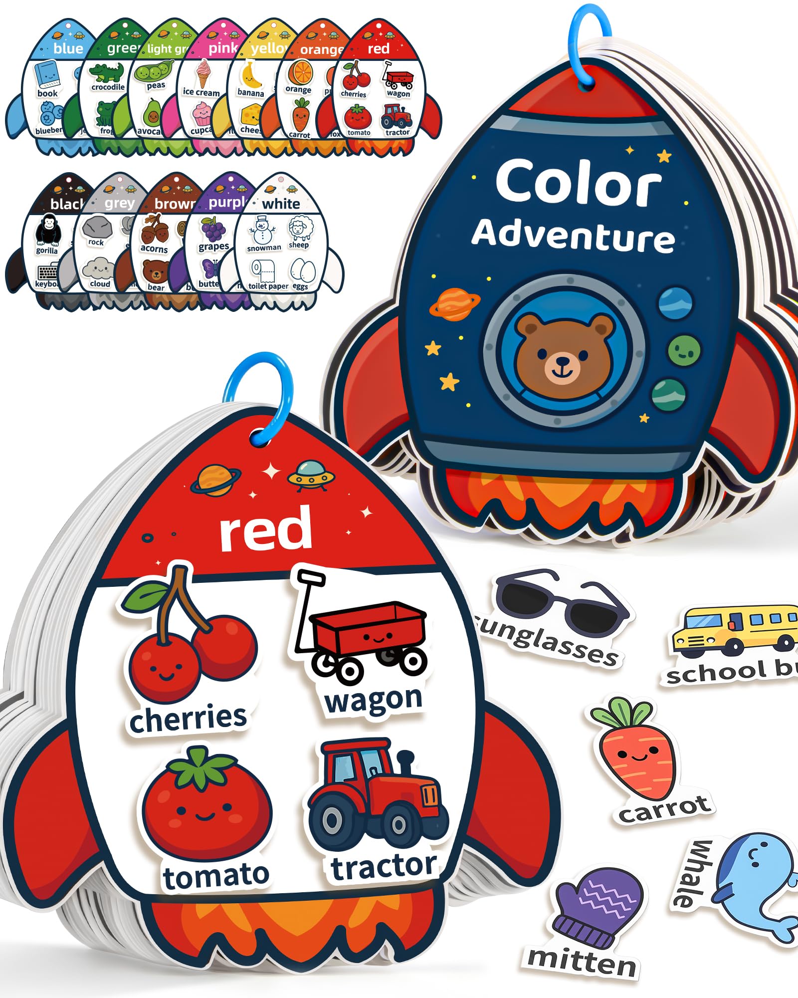 CulinaCraft Montessori Busy Book Color Sorting Toys for 3 Year Old, Preschool Learning Activities & Educational Toys, Toddlers Quiet Book with Sensory Fine Motor Skills Matching Games for Boys Girls